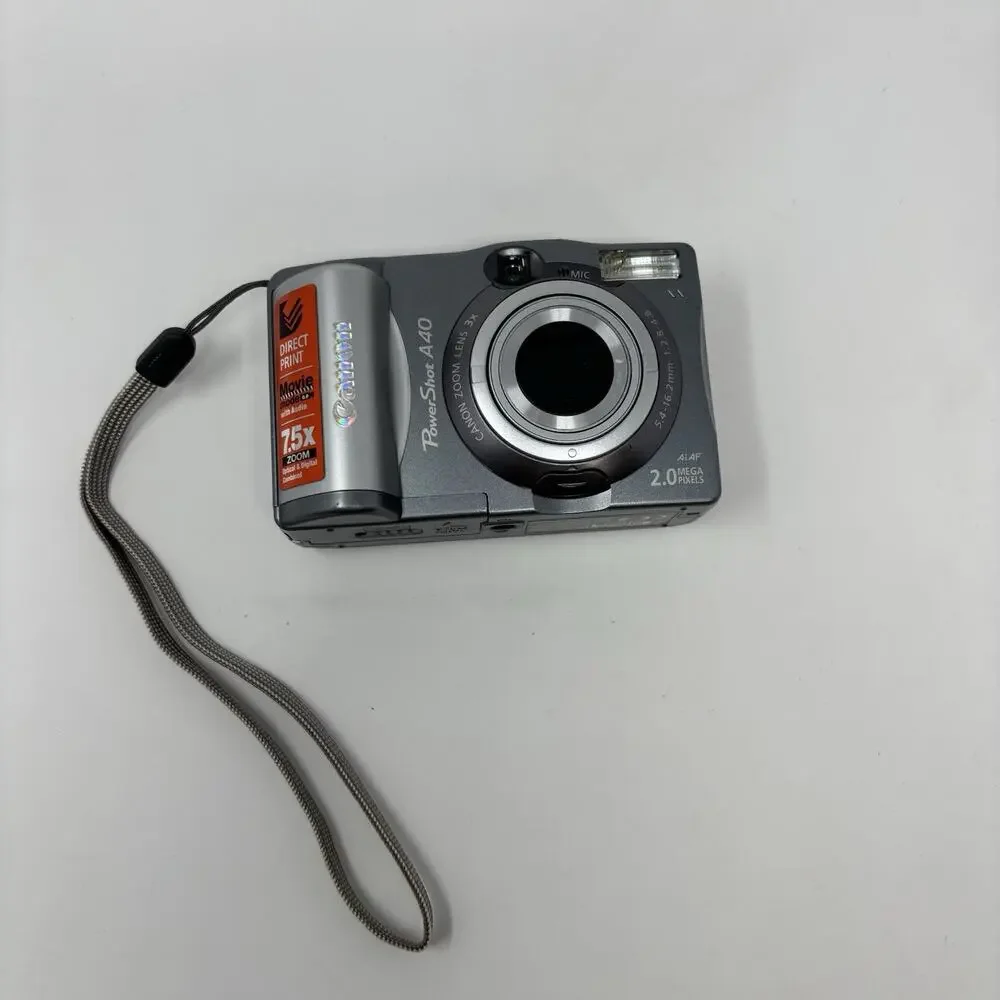 Canon PowerShot A40 2MP Digital Camera Vintage Not Working + 128 MB Sandisk Card